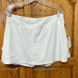 Tuckernuck Tnuck Sport White Scalloped 14” Lined Tennis Skirt Women’s XXL NWT
